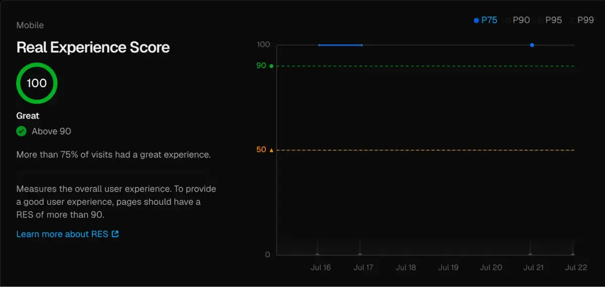 Real Experience Score in mobile